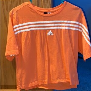 coral orange adidas crop top